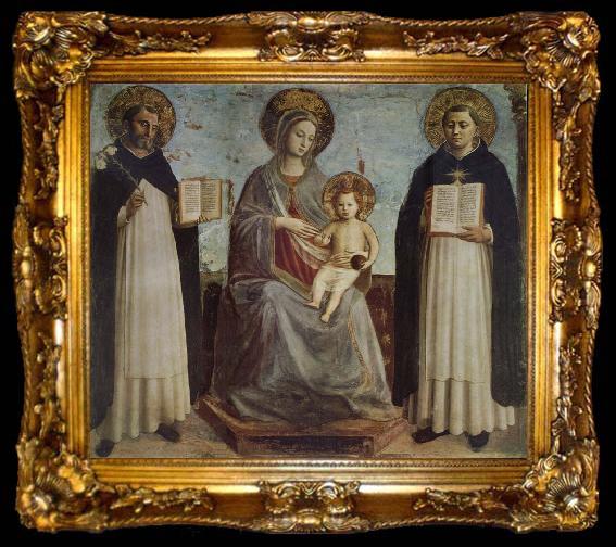 framed  Fra Beato Madonna and Child with St Dominic and St Thomas of Aquinas, ta009-2